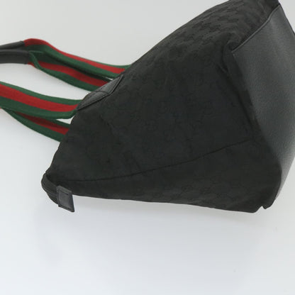 GUCCI GG Canvas Web Sherry Line Tote Bag Black Red Green 131230  ep2297