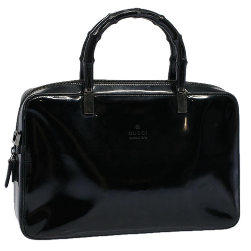 GUCCI Bamboo Hand Bag Enamel Black 000 0828 3754  ep2302