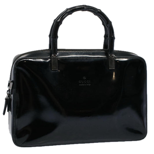 GUCCI Bamboo Hand Bag Enamel Black 000 0828 3754  ep2302