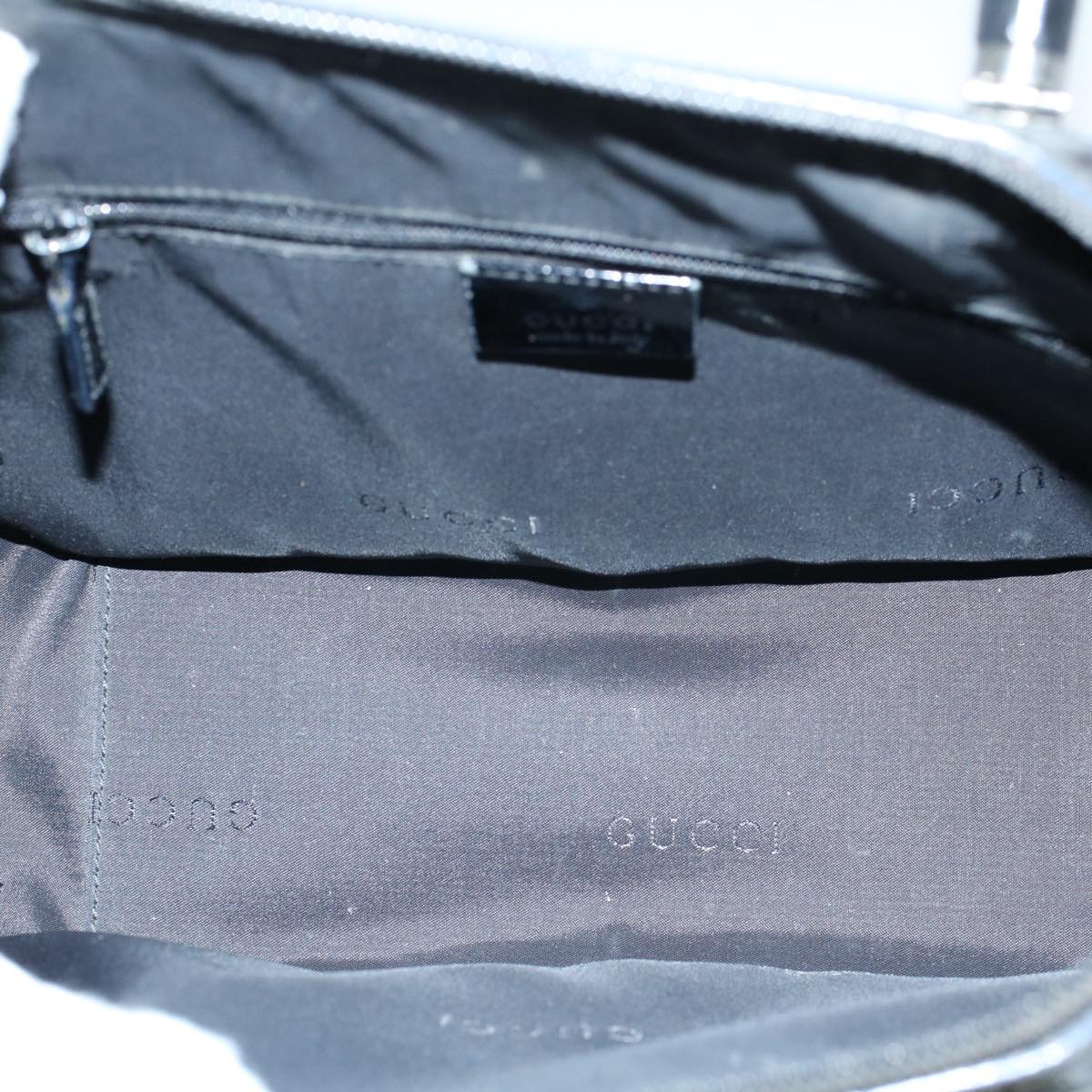 GUCCI Bamboo Hand Bag Enamel Black 000 0828 3754  ep2302
