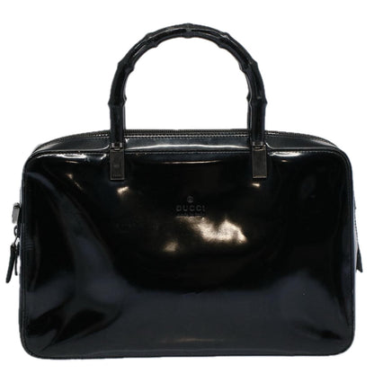 GUCCI Bamboo Hand Bag Enamel Black 000 0828 3754  ep2302