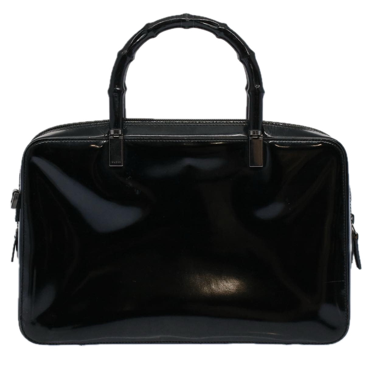 GUCCI Bamboo Hand Bag Enamel Black 000 0828 3754  ep2302