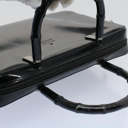 GUCCI Bamboo Hand Bag Enamel Black 000 0828 3754  ep2302