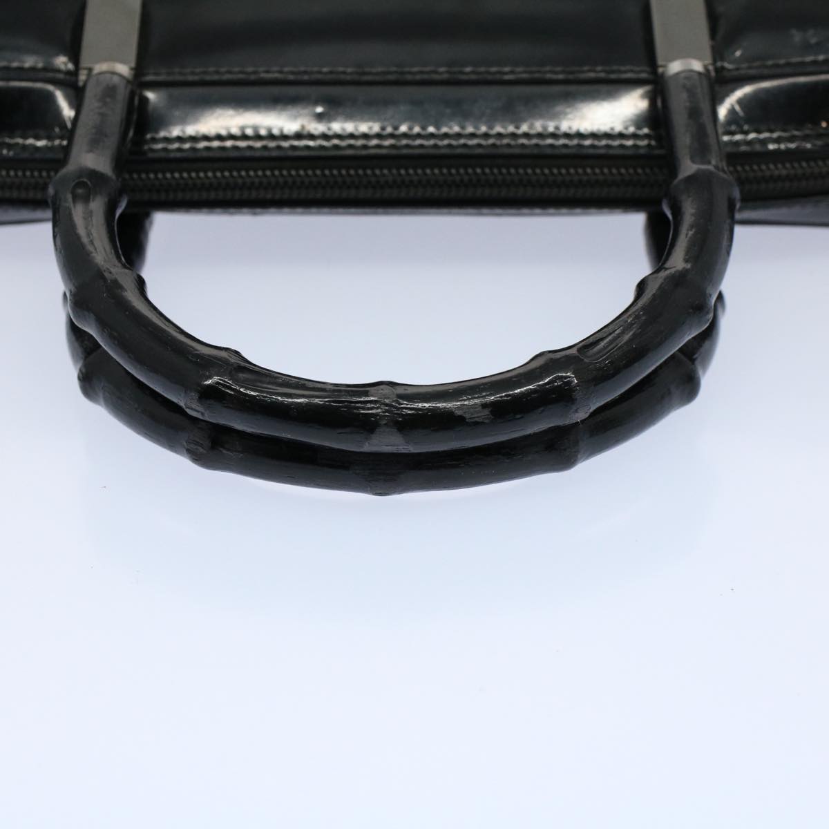 GUCCI Bamboo Hand Bag Enamel Black 000 0828 3754  ep2302