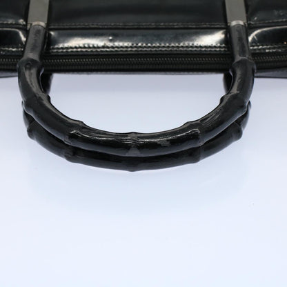 GUCCI Bamboo Hand Bag Enamel Black 000 0828 3754  ep2302