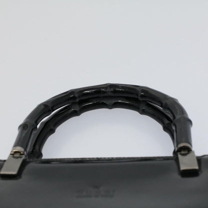 GUCCI Bamboo Hand Bag Enamel Black 000 0828 3754  ep2302