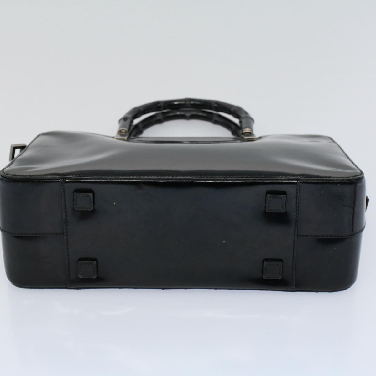 GUCCI Bamboo Hand Bag Enamel Black 000 0828 3754  ep2302