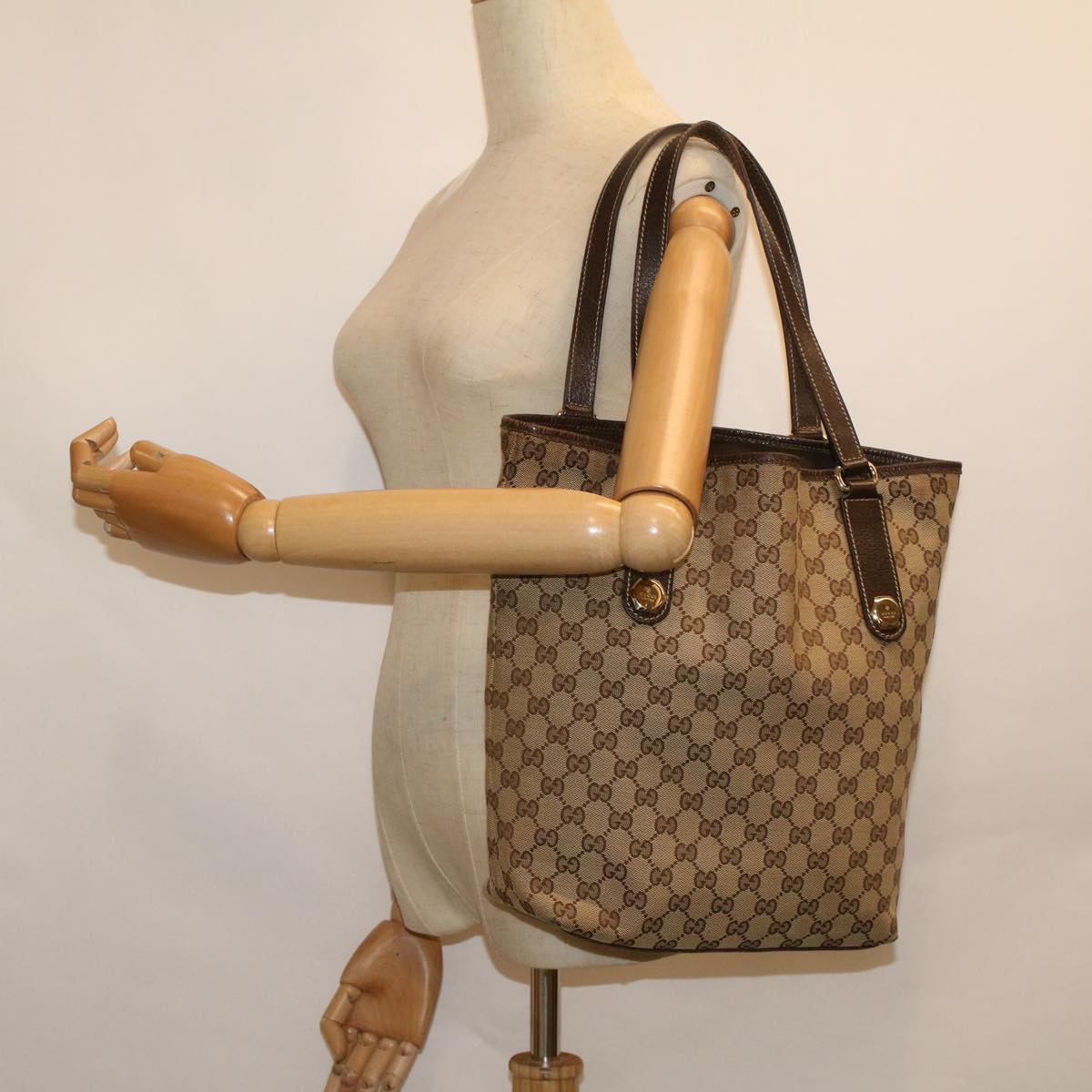 GUCCI GG Canvas Tote Bag Beige 153009  ep2313