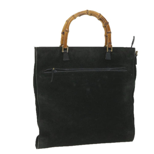 GUCCI Bamboo Tote Bag Suede Black 001 1095 1878  ep2327