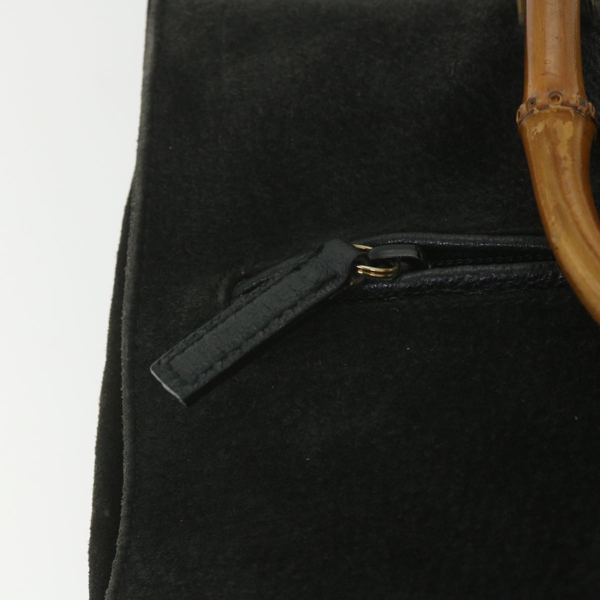 GUCCI Bamboo Tote Bag Suede Black 001 1095 1878  ep2327