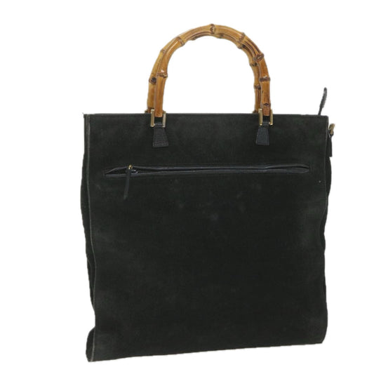 GUCCI Bamboo Tote Bag Suede Black 001 1095 1878  ep2327