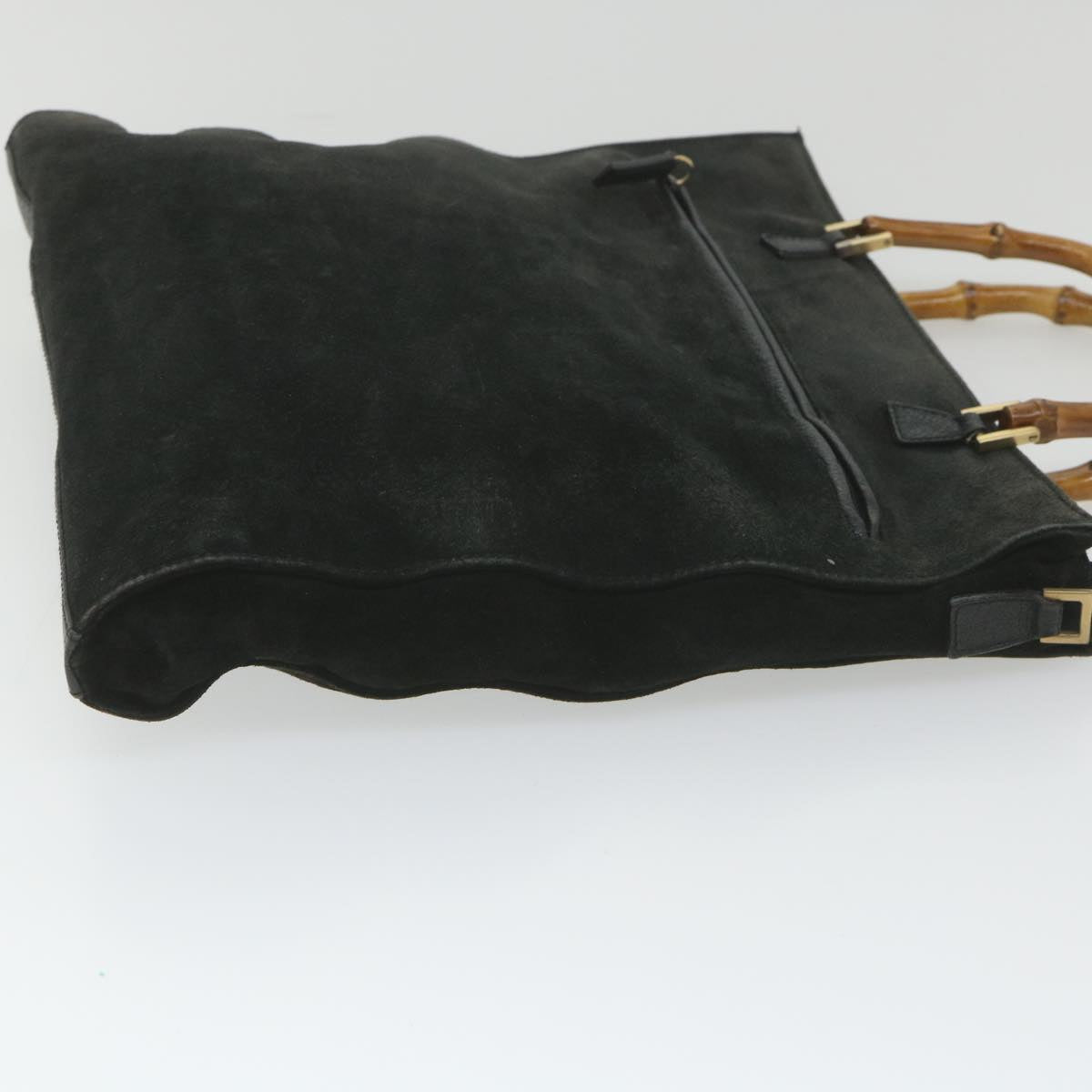 GUCCI Bamboo Tote Bag Suede Black 001 1095 1878  ep2327