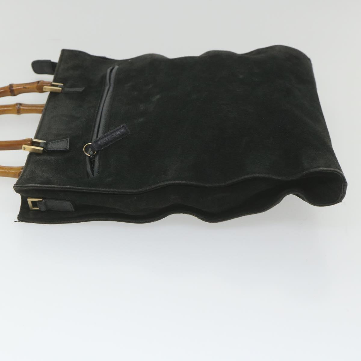 GUCCI Bamboo Tote Bag Suede Black 001 1095 1878  ep2327