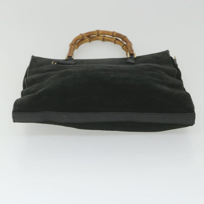 GUCCI Bamboo Tote Bag Suede Black 001 1095 1878  ep2327