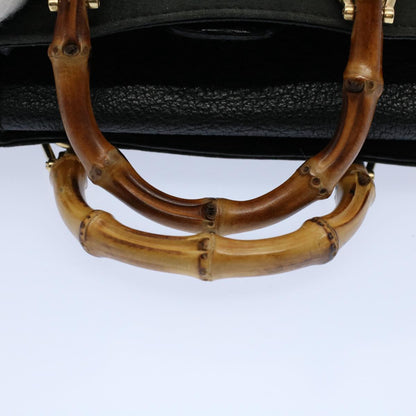 GUCCI Bamboo Hand Bag Suede Leather Black 007 1793 0238  ep2337