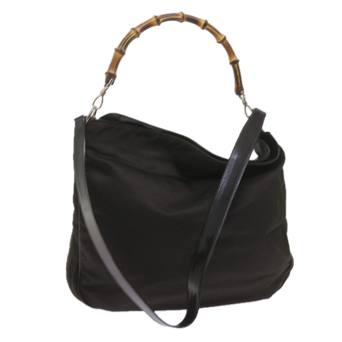 GUCCI Bamboo Shoulder Bag Nylon Black 001 1781 1577  ep2348