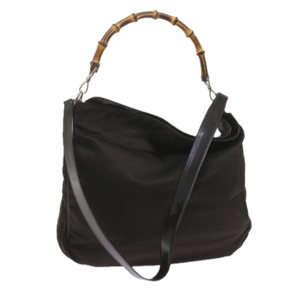 GUCCI Bamboo Shoulder Bag Nylon Black 001 1781 1577  ep2348