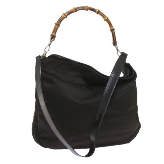 GUCCI Bamboo Shoulder Bag Nylon Black 001 1781 1577  ep2348