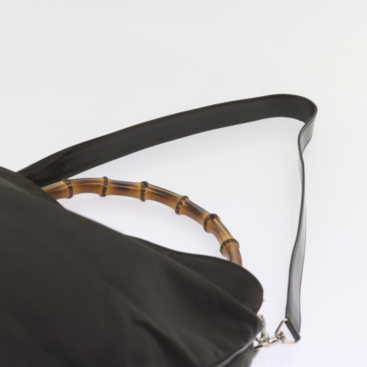 GUCCI Bamboo Shoulder Bag Nylon Black 001 1781 1577  ep2348