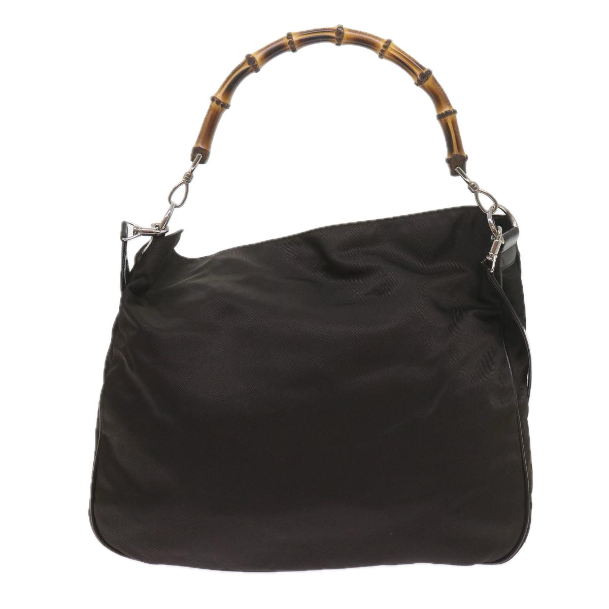 GUCCI Bamboo Shoulder Bag Nylon Black 001 1781 1577  ep2348