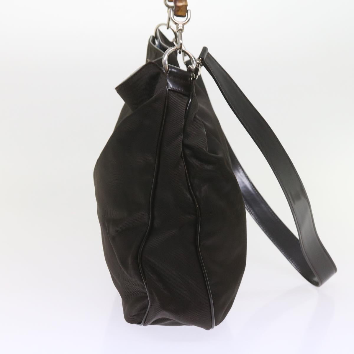 GUCCI Bamboo Shoulder Bag Nylon Black 001 1781 1577  ep2348