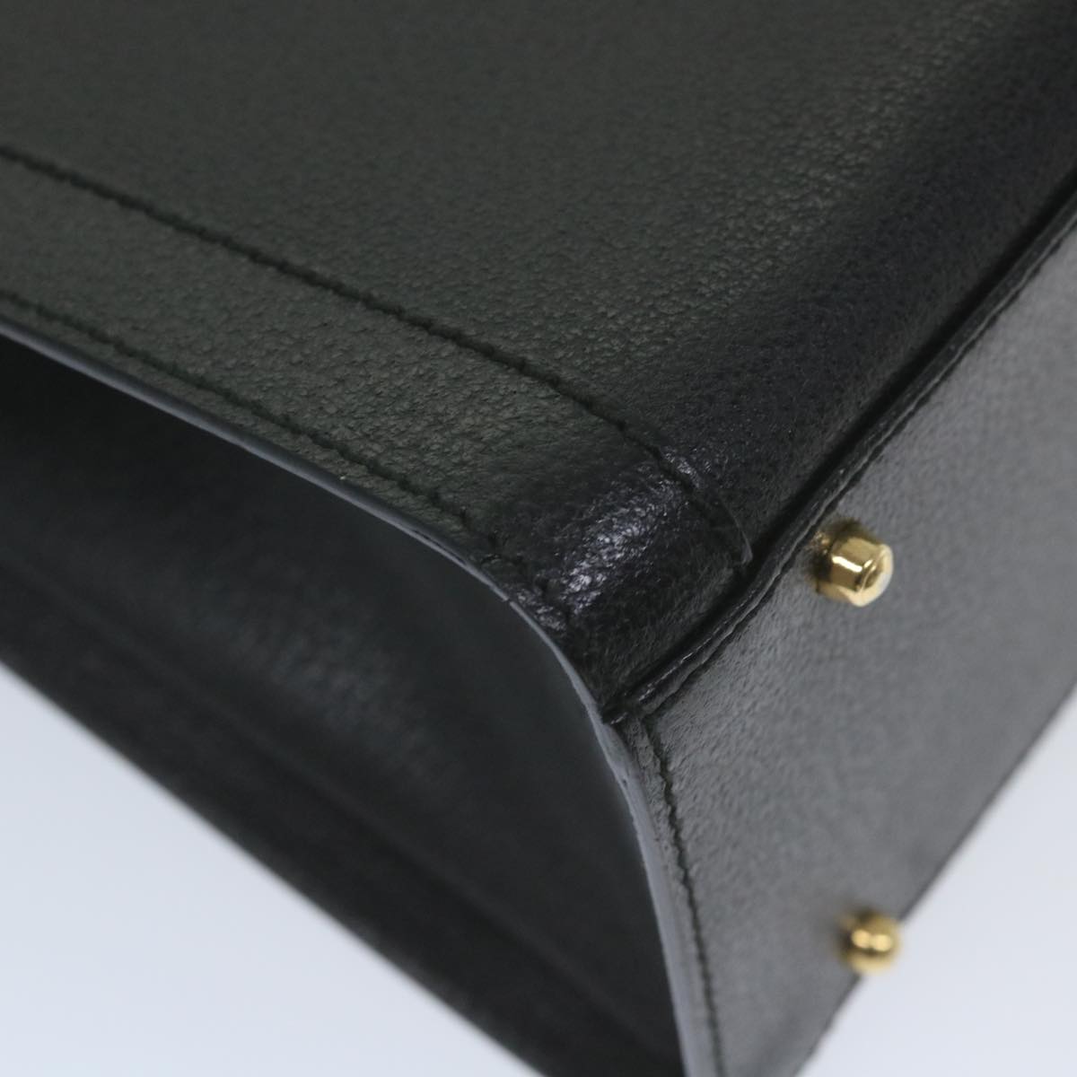 GUCCI Bamboo Hand Bag Leather Black  ep2375