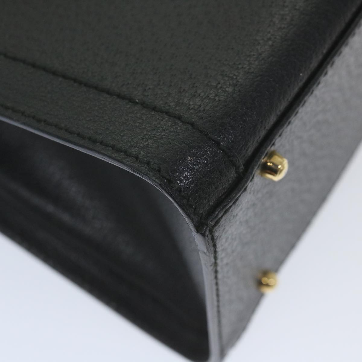 GUCCI Bamboo Hand Bag Leather Black  ep2375