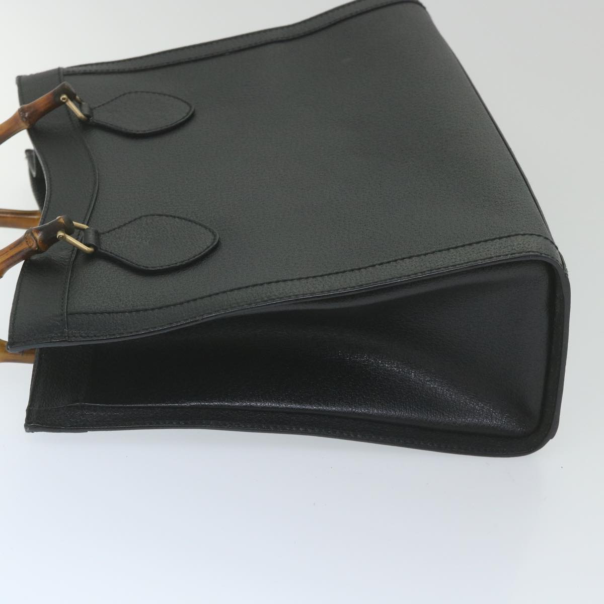 GUCCI Bamboo Hand Bag Leather Black  ep2375