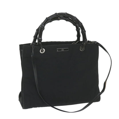 GUCCI Bamboo Hand Bag Canvas Black 002 1016 002855  ep2401