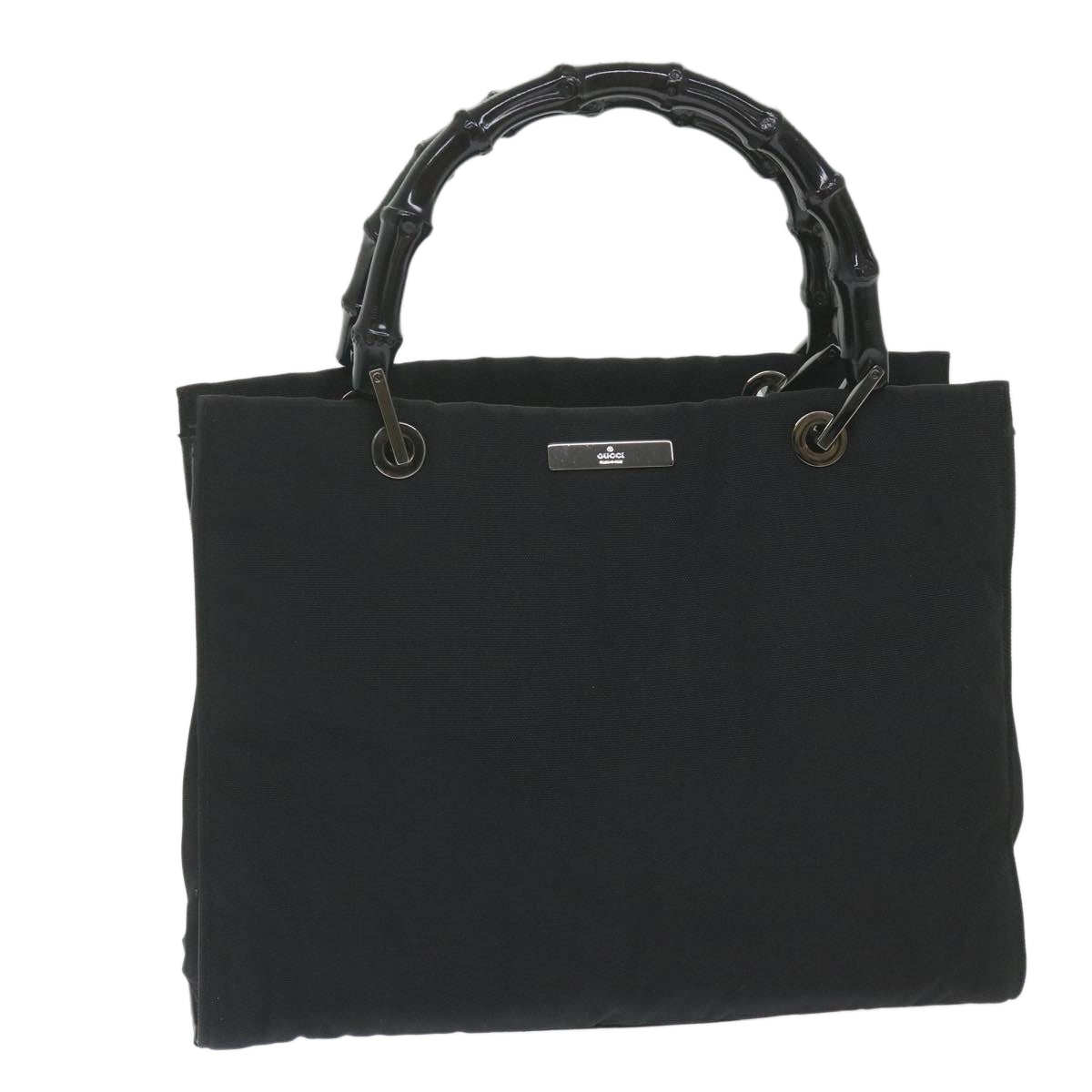 GUCCI Bamboo Hand Bag Canvas Black 002 1016 002855  ep2401