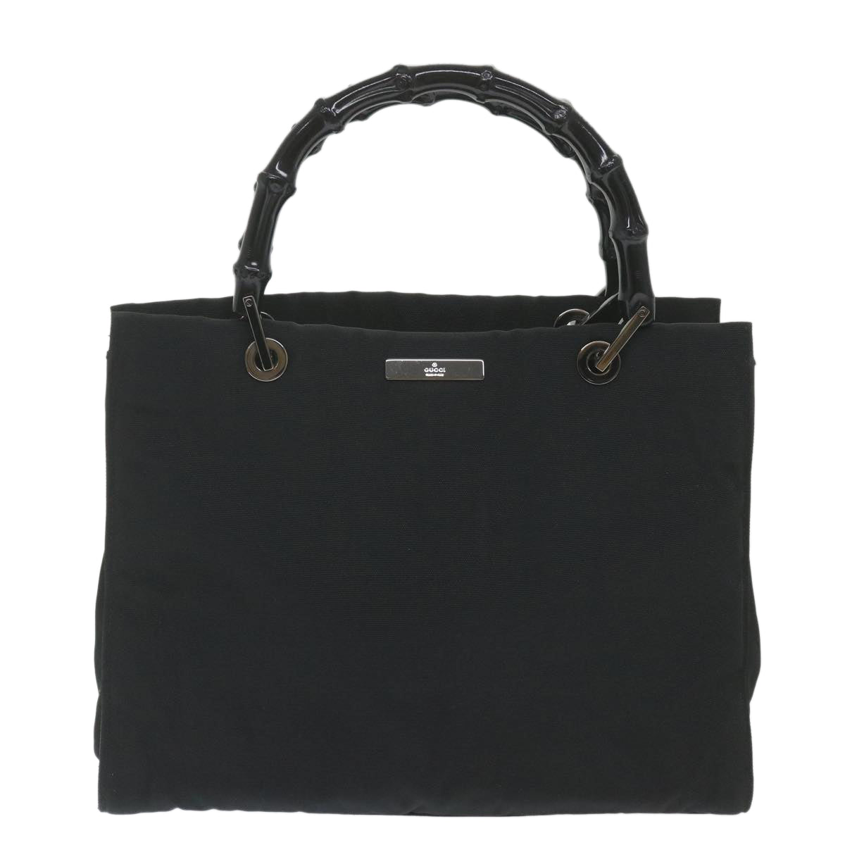 GUCCI Bamboo Hand Bag Canvas Black 002 1016 002855  ep2401