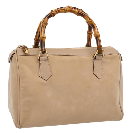 GUCCI Bamboo Hand Bag Suede Beige 000 3444 0294  ep2406