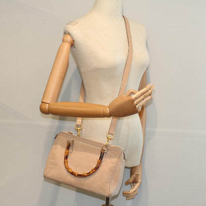 GUCCI Bamboo Hand Bag Suede Beige 000 3444 0294  ep2406