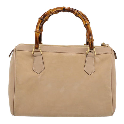GUCCI Bamboo Hand Bag Suede Beige 000 3444 0294  ep2406