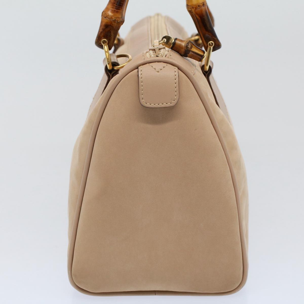 GUCCI Bamboo Hand Bag Suede Beige 000 3444 0294  ep2406