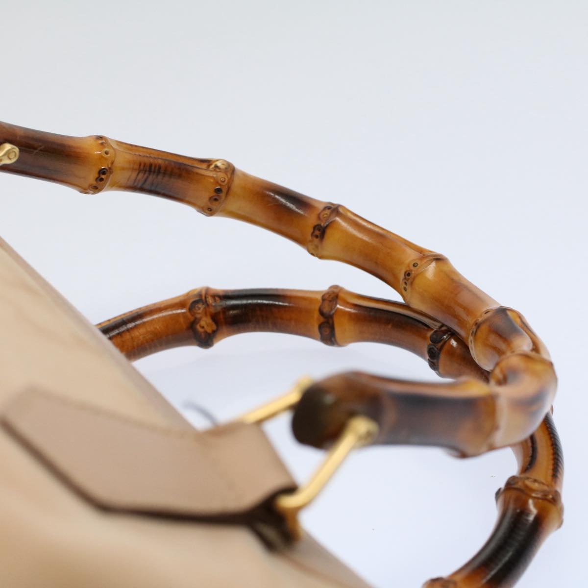 GUCCI Bamboo Hand Bag Suede Beige 000 3444 0294  ep2406
