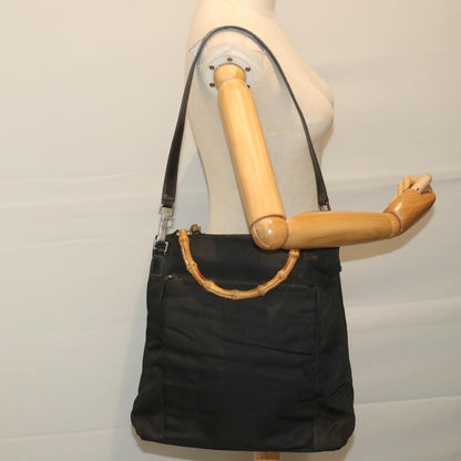 GUCCI Bamboo Shoulder Bag Canvas 2way Black 002 3754 0506  ep2424