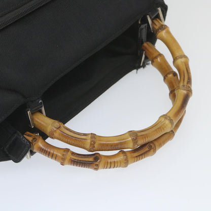 GUCCI Bamboo Shoulder Bag Canvas 2way Black 002 3754 0506  ep2424