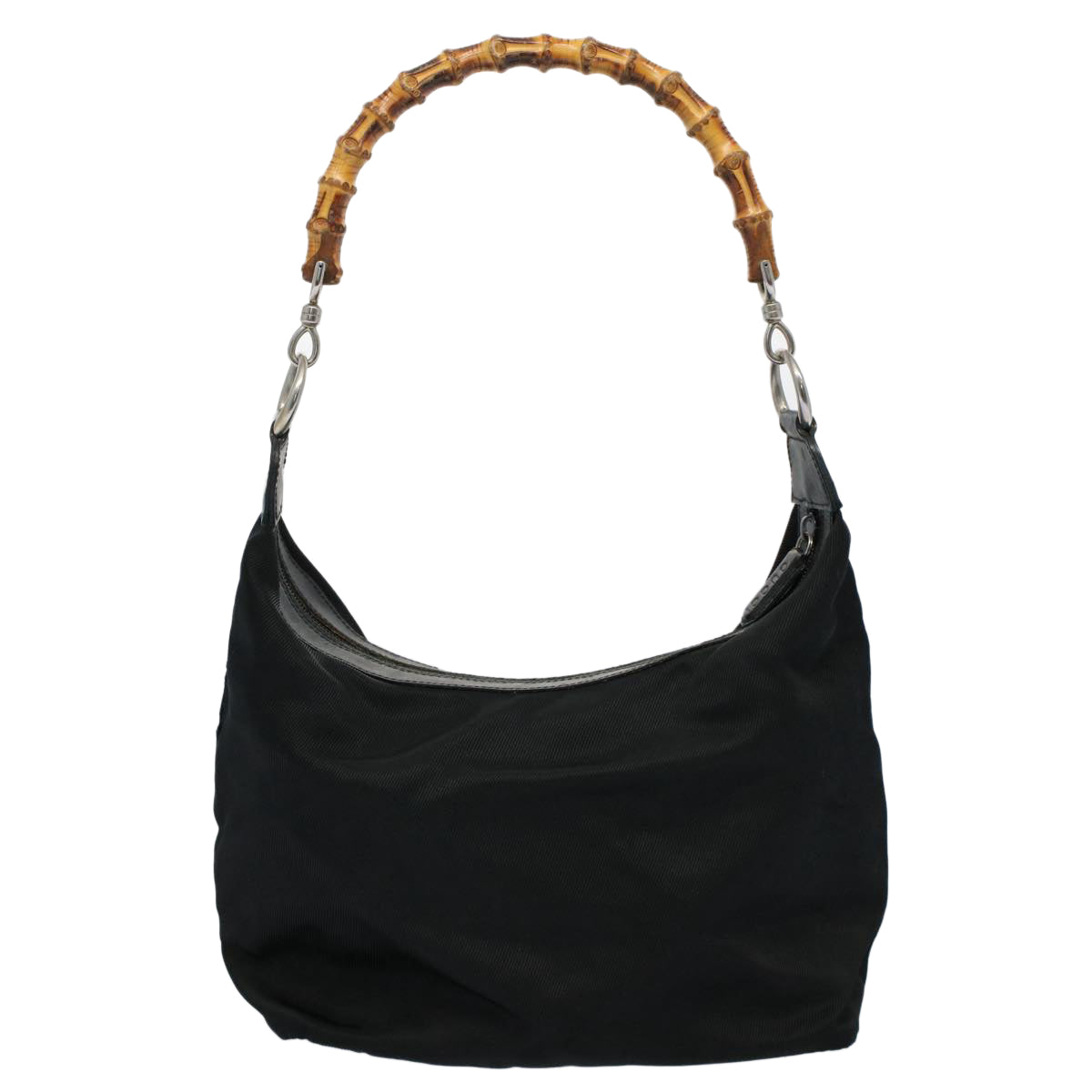 GUCCI Bamboo Shoulder Bag Nylon Black 000 1998 0531  ep2444