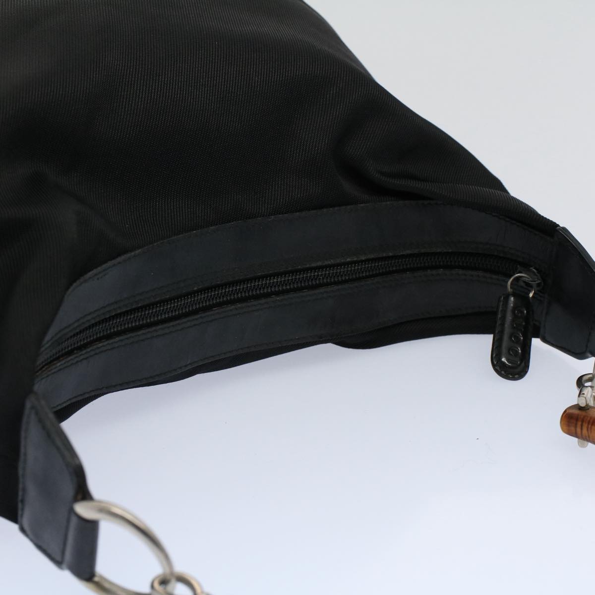 GUCCI Bamboo Shoulder Bag Nylon Black 000 1998 0531  ep2444