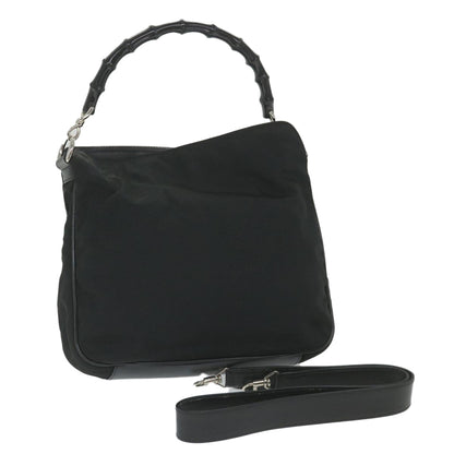 GUCCI Bamboo Shoulder Bag Canvas 2way Black 0011638  ep2478