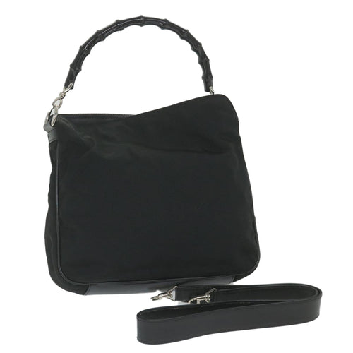 GUCCI Bamboo Shoulder Bag Canvas 2way Black 0011638  ep2478