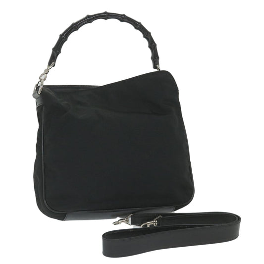GUCCI Bamboo Shoulder Bag Canvas 2way Black 0011638  ep2478