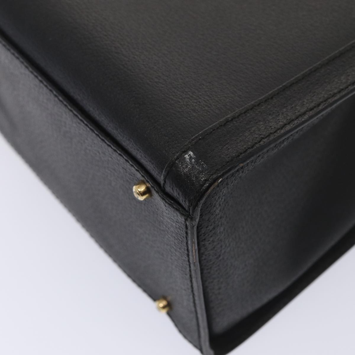 GUCCI Bamboo Hand Bag Leather Black Gold 002 2123 0260  ep5326