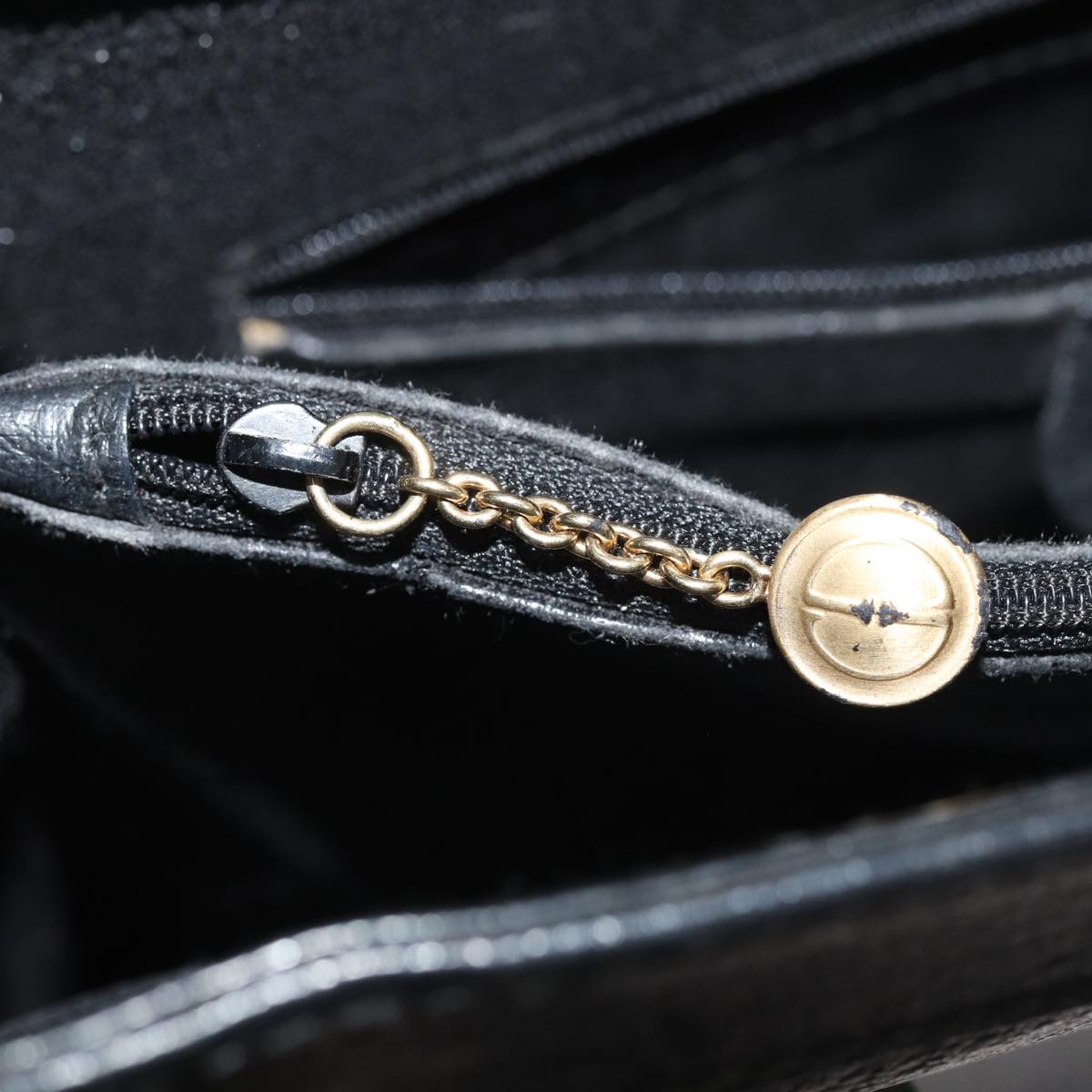 GUCCI Bamboo Hand Bag Leather Black Gold 002 2123 0260  ep5326
