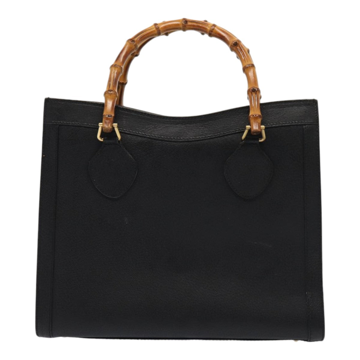 GUCCI Bamboo Hand Bag Leather Black Gold 002 2123 0260  ep5326