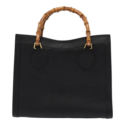 GUCCI Bamboo Hand Bag Leather Black Gold 002 2123 0260  ep5326