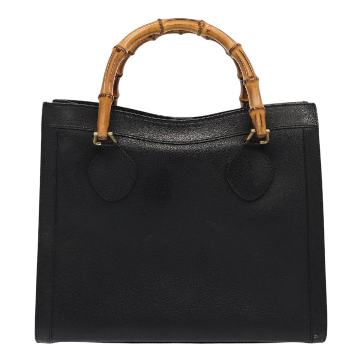 GUCCI Bamboo Hand Bag Leather Black Gold 002 2123 0260  ep5326
