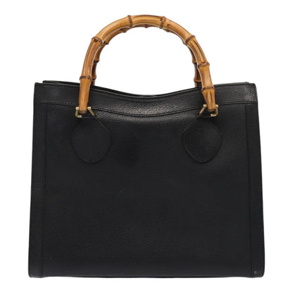 GUCCI Bamboo Hand Bag Leather Black Gold 002 2123 0260  ep5326