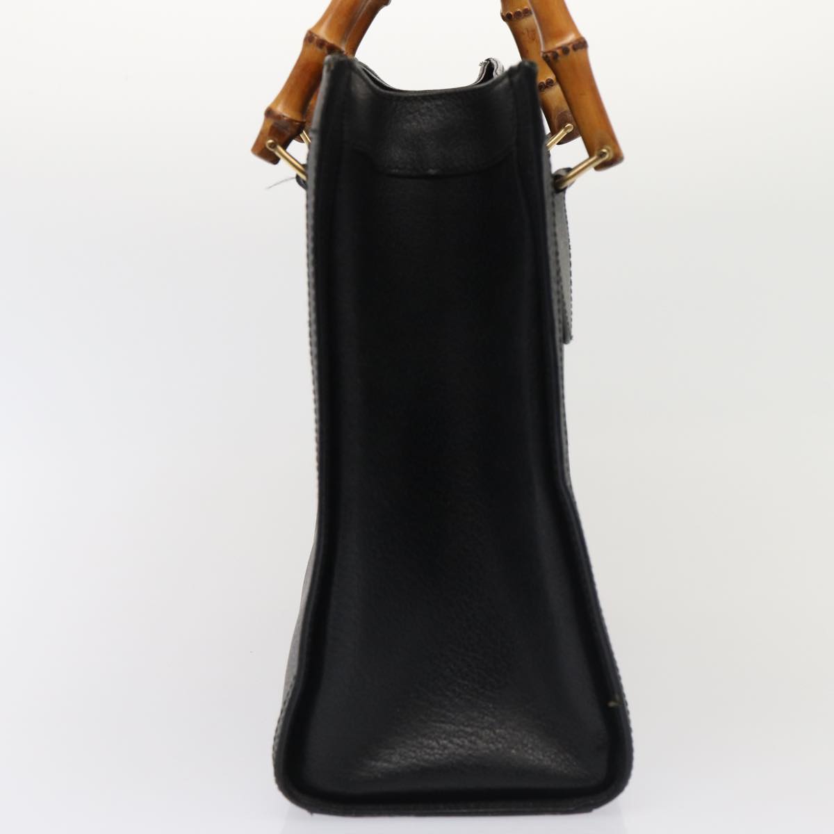 GUCCI Bamboo Hand Bag Leather Black Gold 002 2123 0260  ep5326
